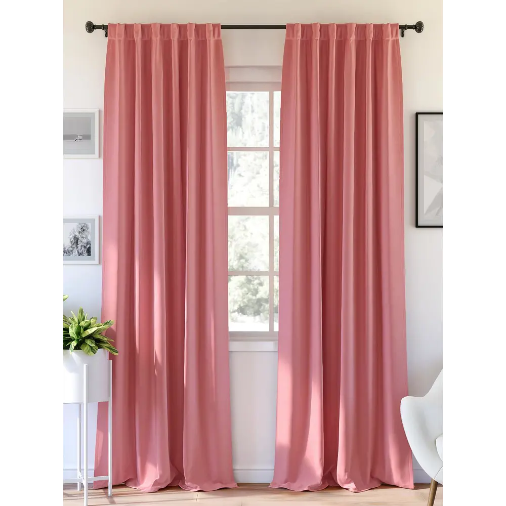 Фото 6 Комплект штор At home Базовая коллекция AT750026 на шторной ленте 280x150 см цвет красный Фото 6 Комплект штор At home Базовая коллекция AT750026 на шторной ленте 280x150 см цвет красный