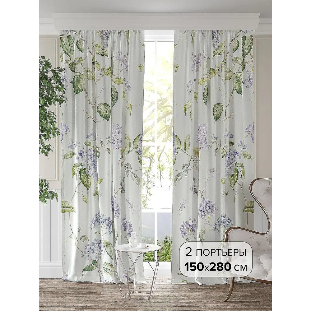 Фото Комплект штор At home Базовая коллекция AT947874 на шторной ленте 280x150 см цвет белый Фото Комплект штор At home Базовая коллекция AT947874 на шторной ленте 280x150 см цвет белый
