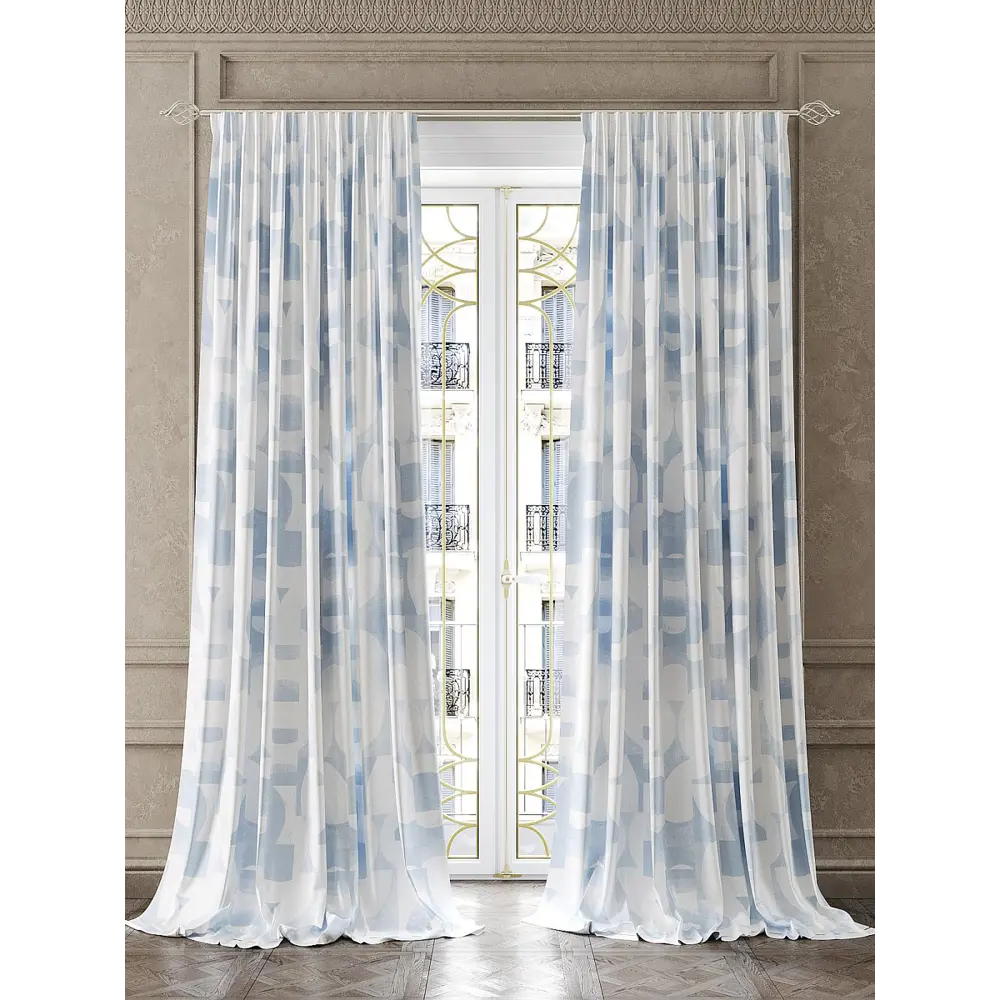 Фото 2 Комплект штор At home Базовая коллекция AT947509 на шторной ленте 280x150 см цвет белый