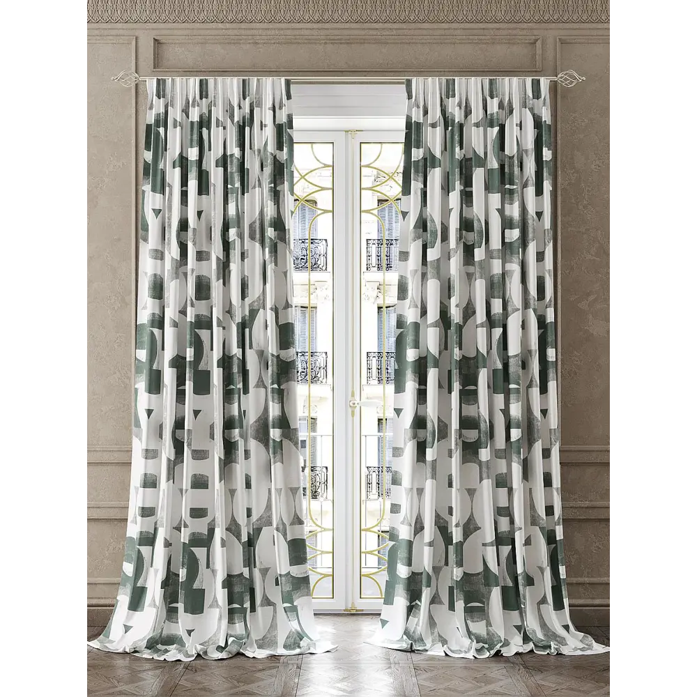 Фото 3 Комплект штор At home Базовая коллекция AT947507 на шторной ленте 280x150 см цвет белый