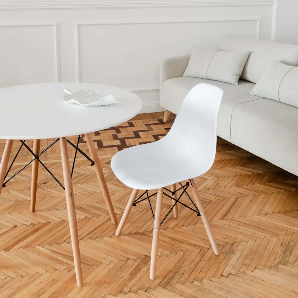 Фото 5 Комплект кухонных стульев 2 шт Derstuhl Wood 45x82x45 см полипропилен цвет белый Фото 5 Комплект кухонных стульев 2 шт Derstuhl Wood 45x82x45 см полипропилен цвет белый