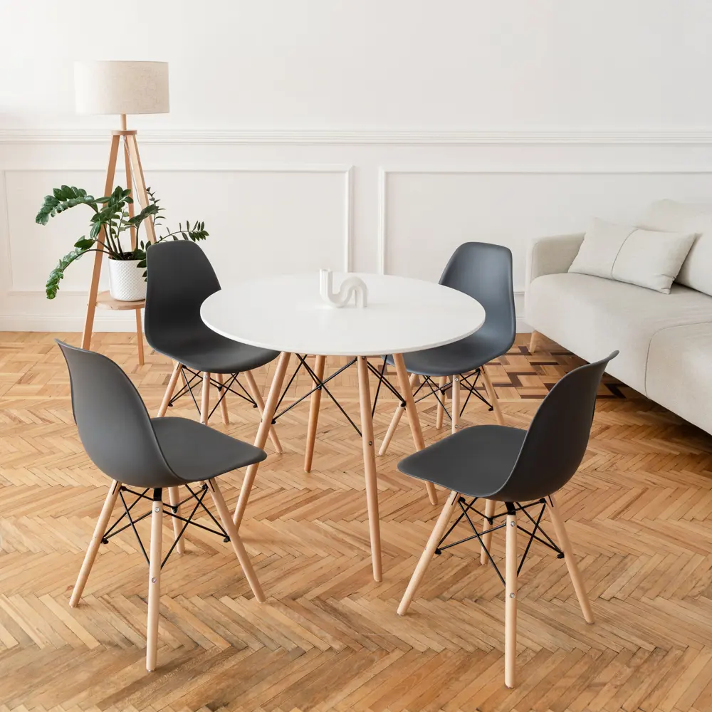 Фото 2 Комплект кухонных стульев 2 шт Derstuhl Wood 45x82x45 см полипропилен цвет темно-серый Фото 2 Комплект кухонных стульев 2 шт Derstuhl Wood 45x82x45 см полипропилен цвет темно-серый