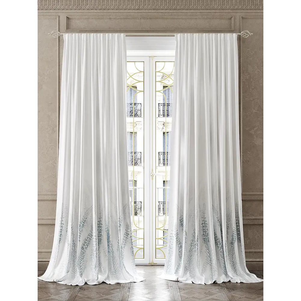 Фото 8 Комплект штор At home Базовая коллекция AT947472 на шторной ленте 280x150 см цвет бежевый