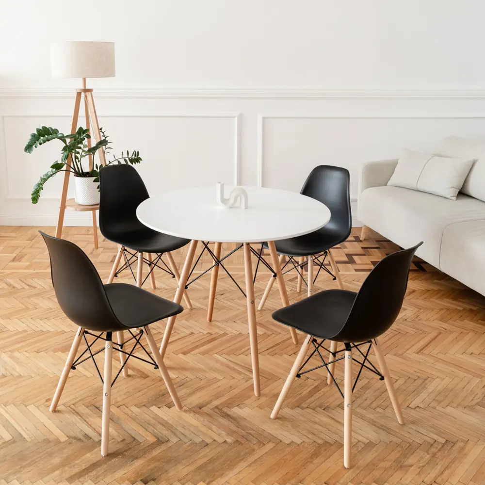 Фото Комплект кухонных стульев 4 шт Derstuhl Wood 45x82x45 см полипропилен цвет черный Фото Комплект кухонных стульев 4 шт Derstuhl Wood 45x82x45 см полипропилен цвет черный