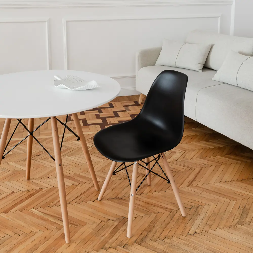 Фото 6 Комплект кухонных стульев 4 шт Derstuhl Wood 45x82x45 см полипропилен цвет черный Фото 6 Комплект кухонных стульев 4 шт Derstuhl Wood 45x82x45 см полипропилен цвет черный