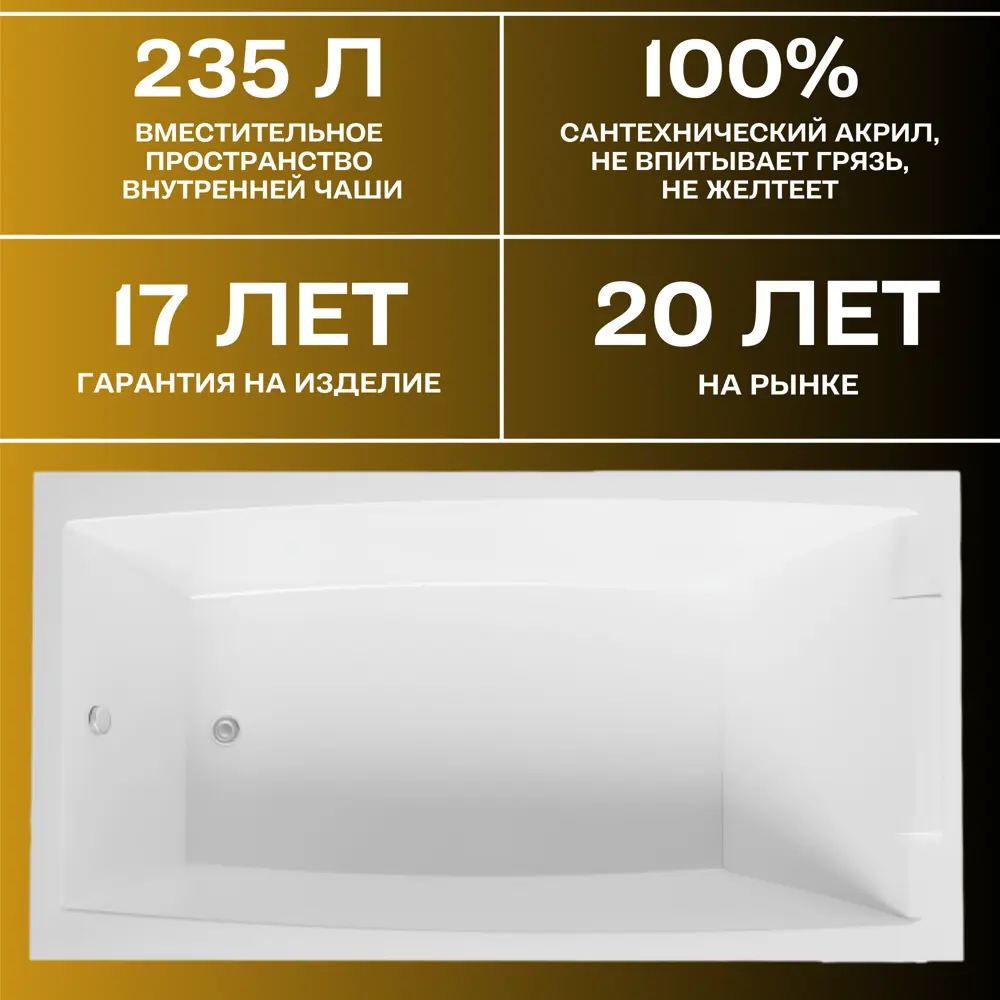 Фото 3 Прямоугольная ванна 1marka Aelita 01ае1775кп акрил 170x75см Фото 3 Прямоугольная ванна 1marka Aelita 01ае1775кп акрил 170x75см