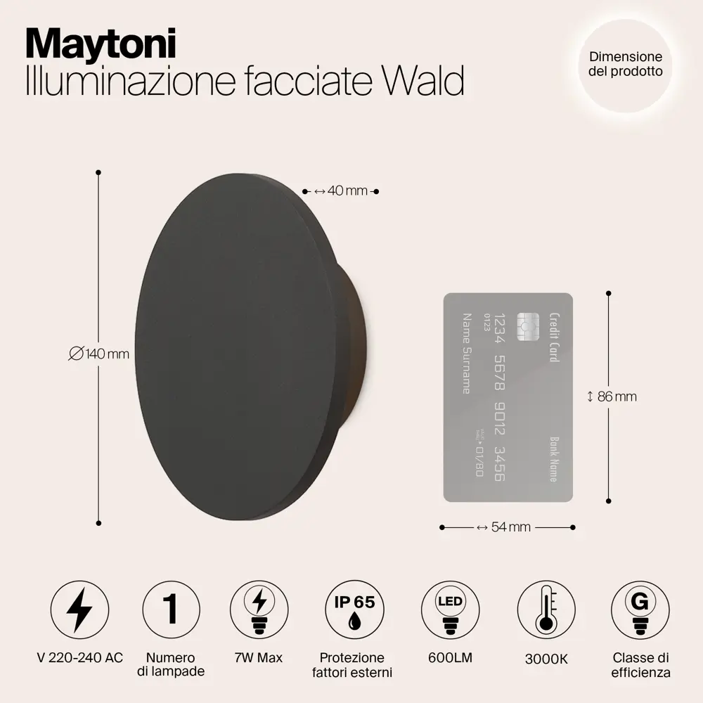 Фото 12 Светильник настенный светодиодный уличный Maytoni O420WL-L7GF Wald IP65 цвет черный Фото 12 Светильник настенный светодиодный уличный Maytoni O420WL-L7GF Wald IP65 цвет черный