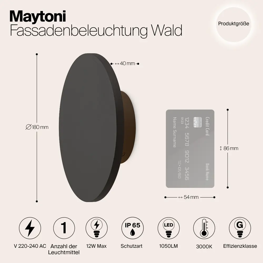 Фото 10 Светильник настенный светодиодный уличный Maytoni O420WL-L12GF Wald IP65 цвет черный Фото 10 Светильник настенный светодиодный уличный Maytoni O420WL-L12GF Wald IP65 цвет черный