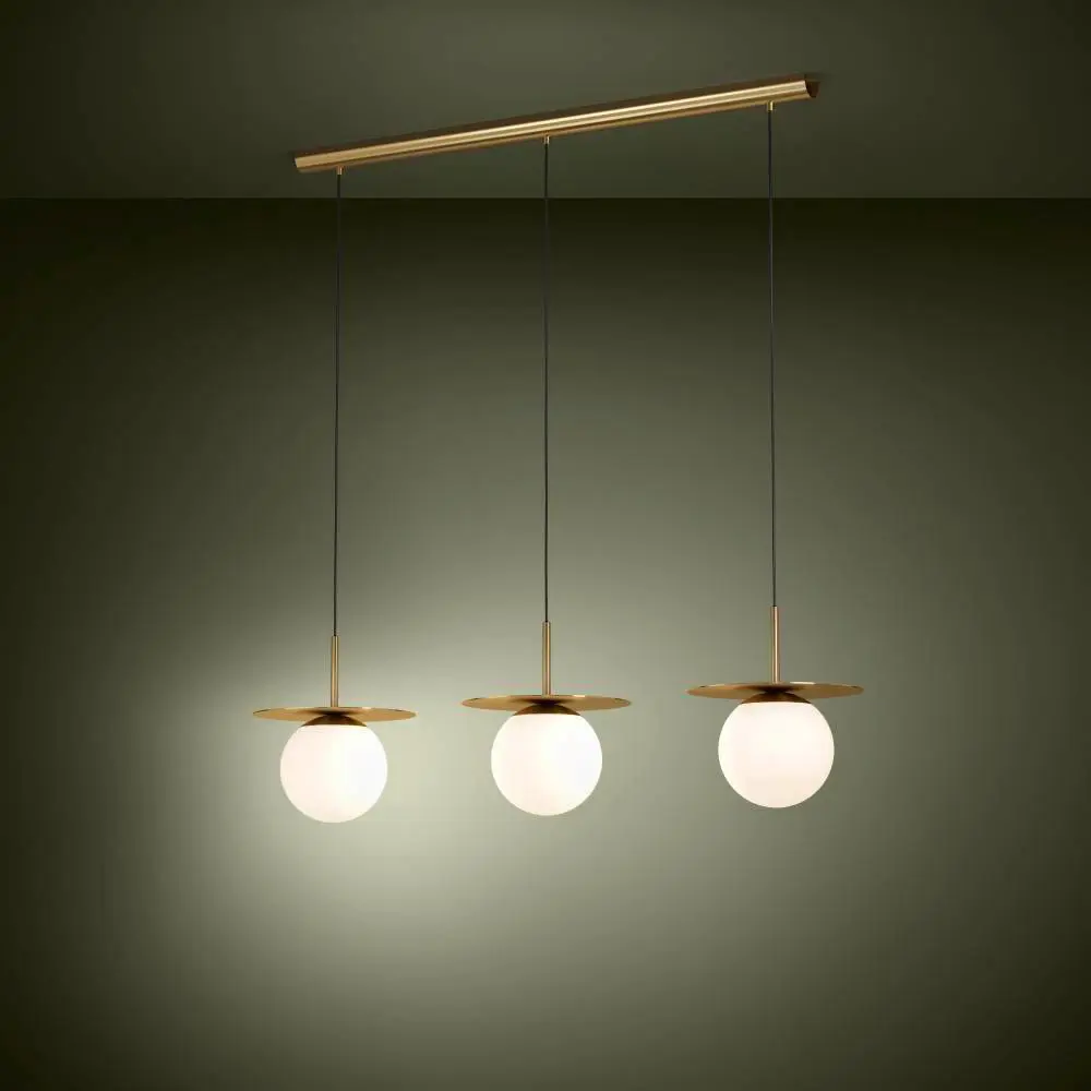 Фото 2 Светильник подвесной Eglo Arenales Eg_39953 3 лампы 5 м² цвет белый/латунь Фото 2 Светильник подвесной Eglo Arenales Eg_39953 3 лампы 5 м² цвет белый/латунь