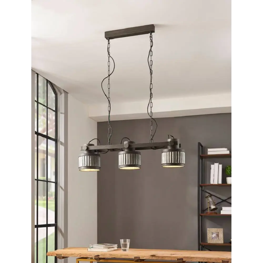 Фото 2 Светильник подвесной Eglo Turrock Eg_43447 3 лампы 24 м² цвет серый/черный Фото 2 Светильник подвесной Eglo Turrock Eg_43447 3 лампы 24 м² цвет серый/черный