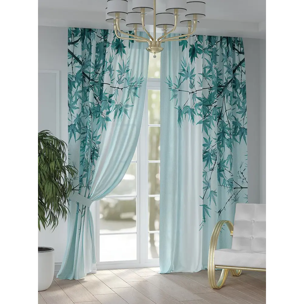 Фото 2 Комплект штор на шторной ленте AT Home Тонгвис 150x250 см цвет белый Фото 2 Комплект штор на шторной ленте AT Home Тонгвис 150x250 см цвет белый