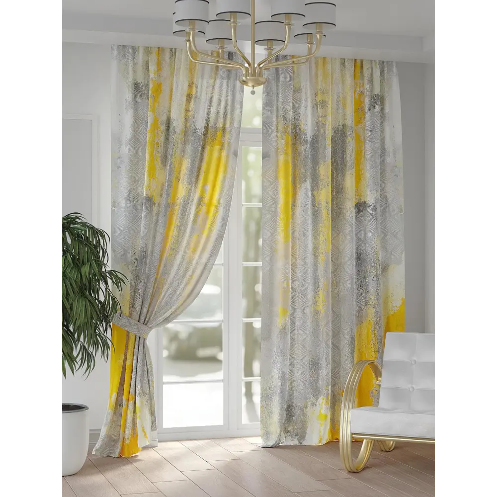 Фото 4 Комплект штор на шторной ленте AT Home Ронфал 150x250 см цвет белый Фото 4 Комплект штор на шторной ленте AT Home Ронфал 150x250 см цвет белый