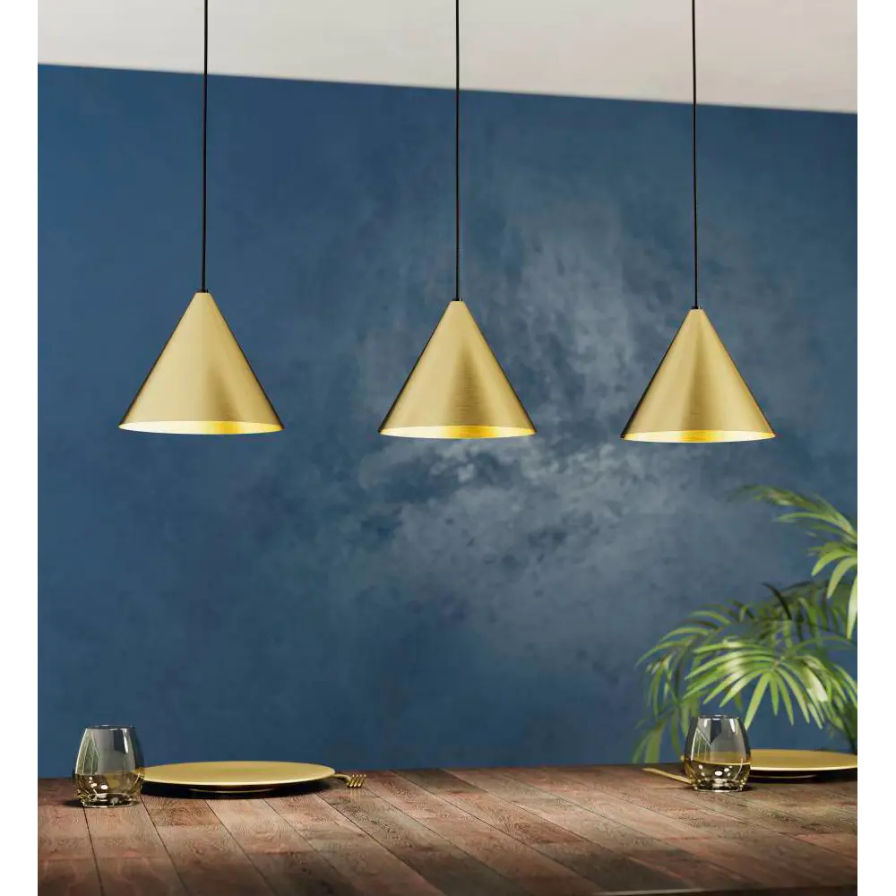 Фото 5 Светильник подвесной Eglo Narices Eg_99592 3 лампы 5 м² цвет черный/золотой/латунь