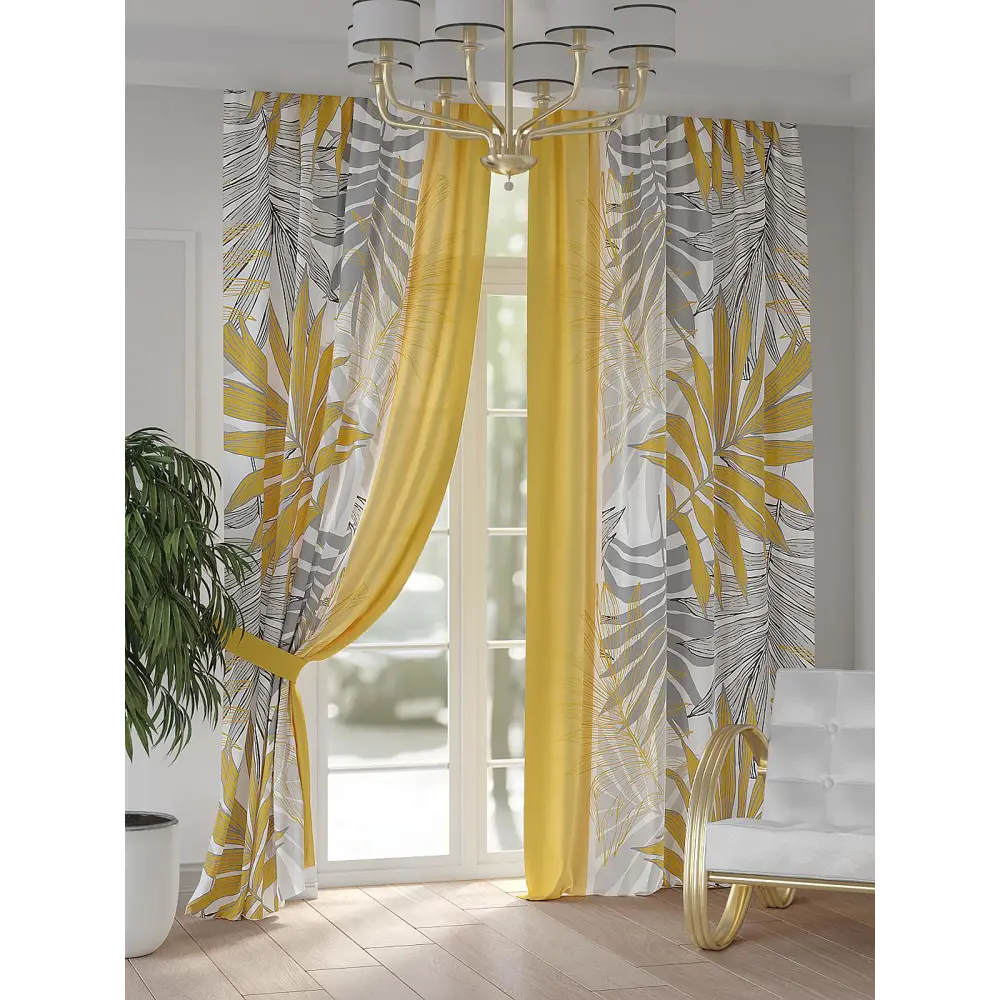 Фото 3 Комплект штор на шторной ленте AT Home Нерквирс 150x250 см цвет белый Фото 3 Комплект штор на шторной ленте AT Home Нерквирс 150x250 см цвет белый