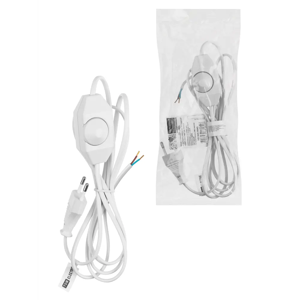 Фото 3 Шнур сетевой Tdm electric SQ1305-0043 без заземления без выключателя 6 A 2 м цвет белый Фото 3 Шнур сетевой Tdm electric SQ1305-0043 без заземления без выключателя 6 A 2 м цвет белый