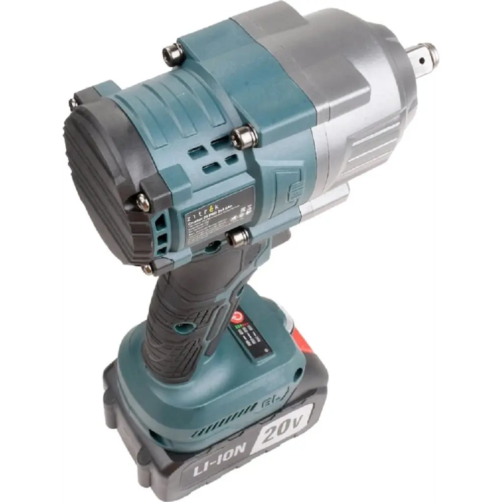 Фото Гайковерт аккумуляторный бесщеточный Zitrek Crusher 20 Pro, 20 В Li-Ion 2x4 Ач, 800 Нм Фото Гайковерт аккумуляторный бесщеточный Zitrek Crusher 20 Pro, 20 В Li-Ion 2x4 Ач, 800 Нм