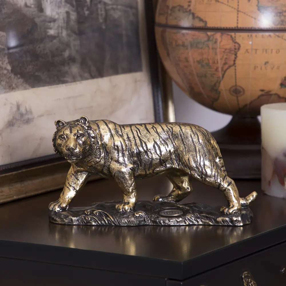 Фото 4 Статуэтка из мрамора Bogacho Крадущийся тигр бронзовая