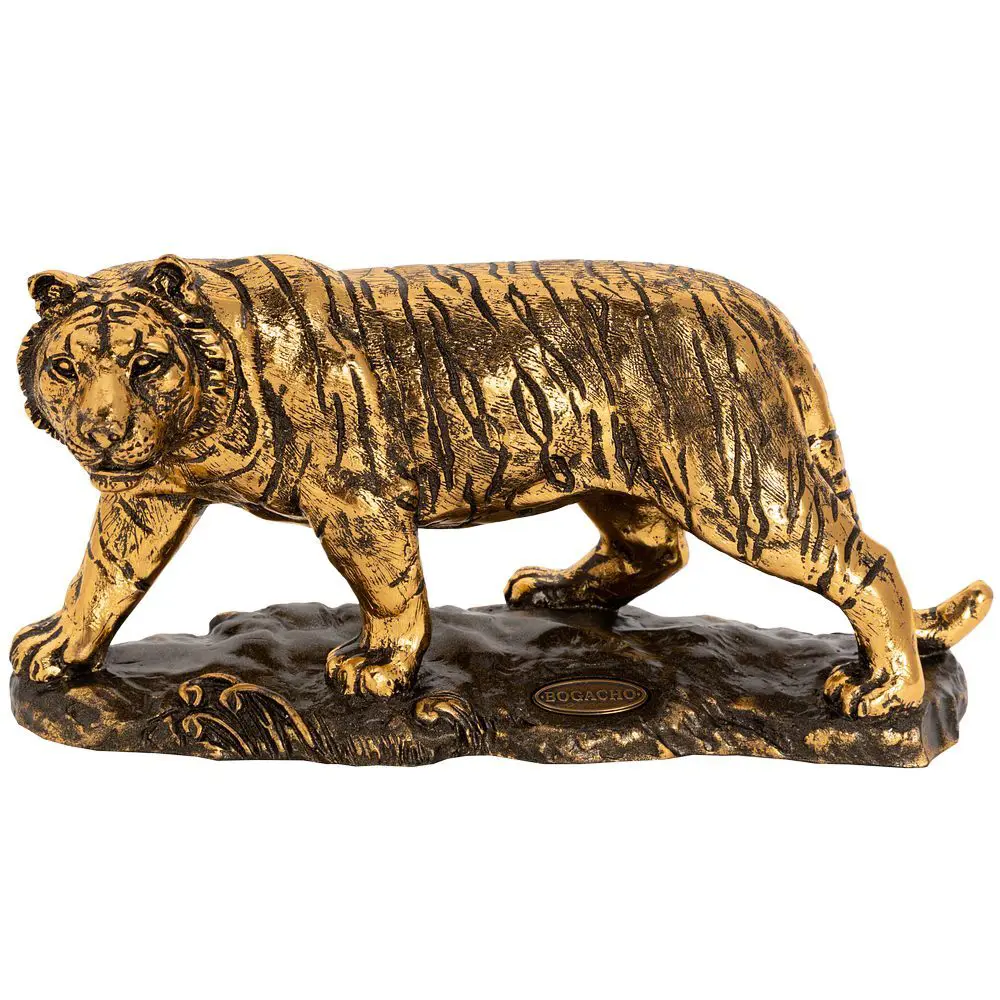 Фото 8 Статуэтка из мрамора Bogacho Крадущийся тигр бронзовая