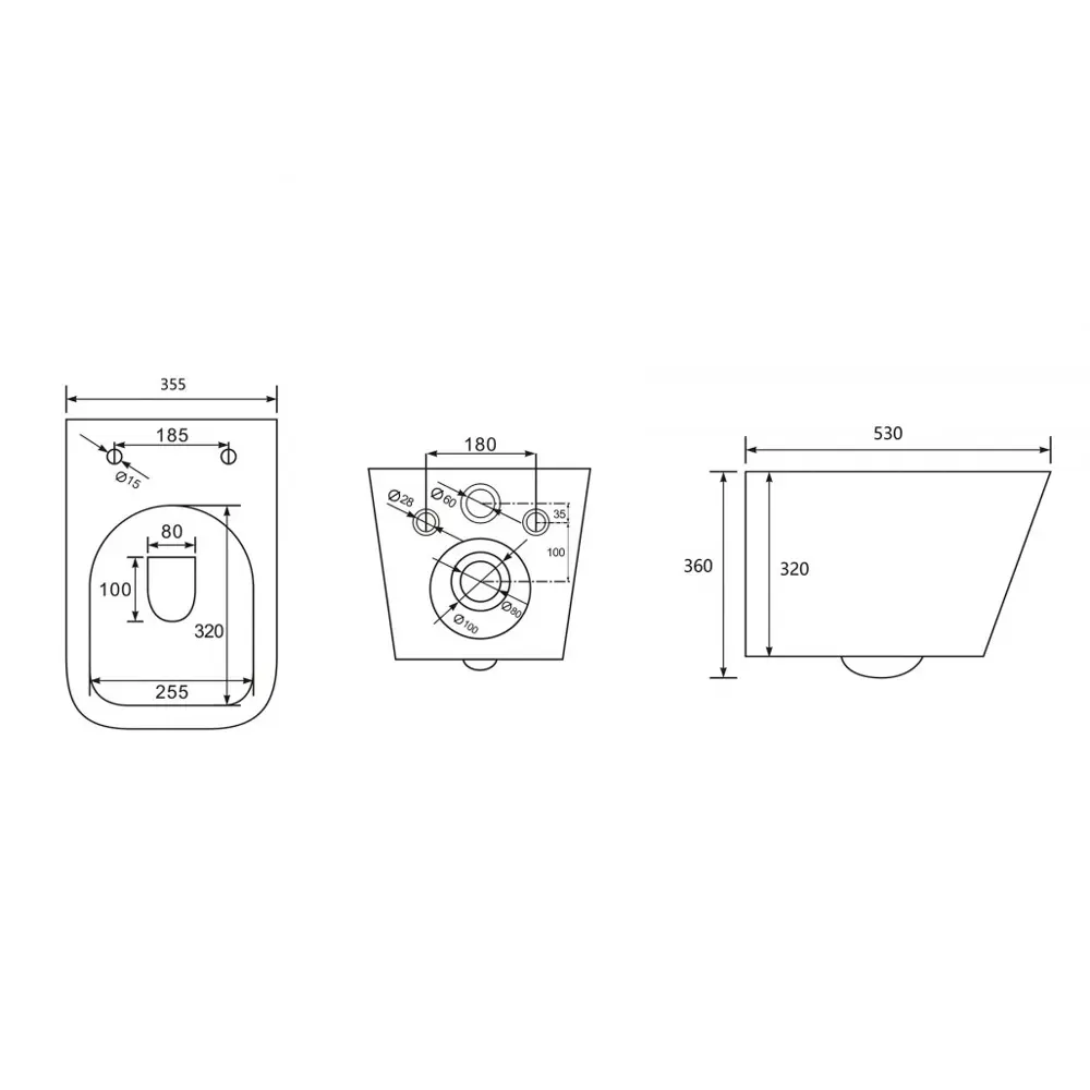 Фото Комплект инсталляция с унитазом Abber Rechteck AC1201MB-AC0105-AC0121RG цвет черный