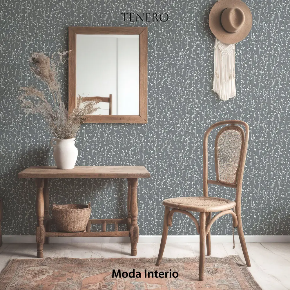 Фото 3 Обои флизелиновые Moda interio 1.06 м цвет 32688-52 веточки на серо-синем 32688-52