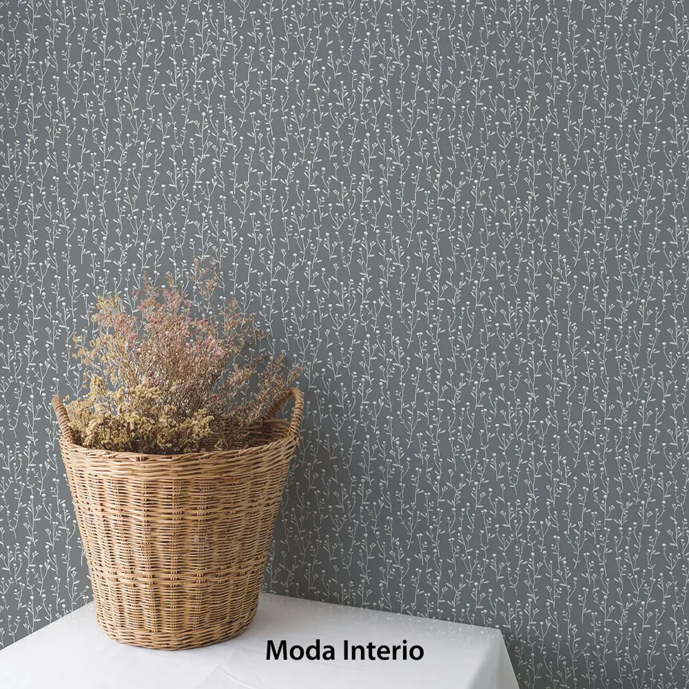 Фото 8 Обои флизелиновые Moda interio 1.06 м цвет 32688-52 веточки на серо-синем 32688-52