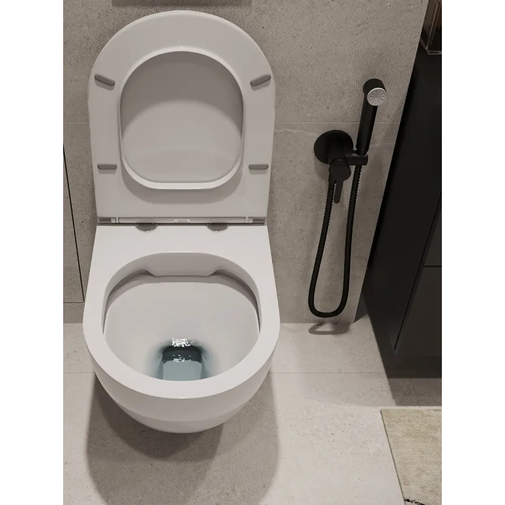 Фото 7 Комплект инсталляция с унитазом Topline TLTI03100+TLPB244 цвет белый, кнопка черная