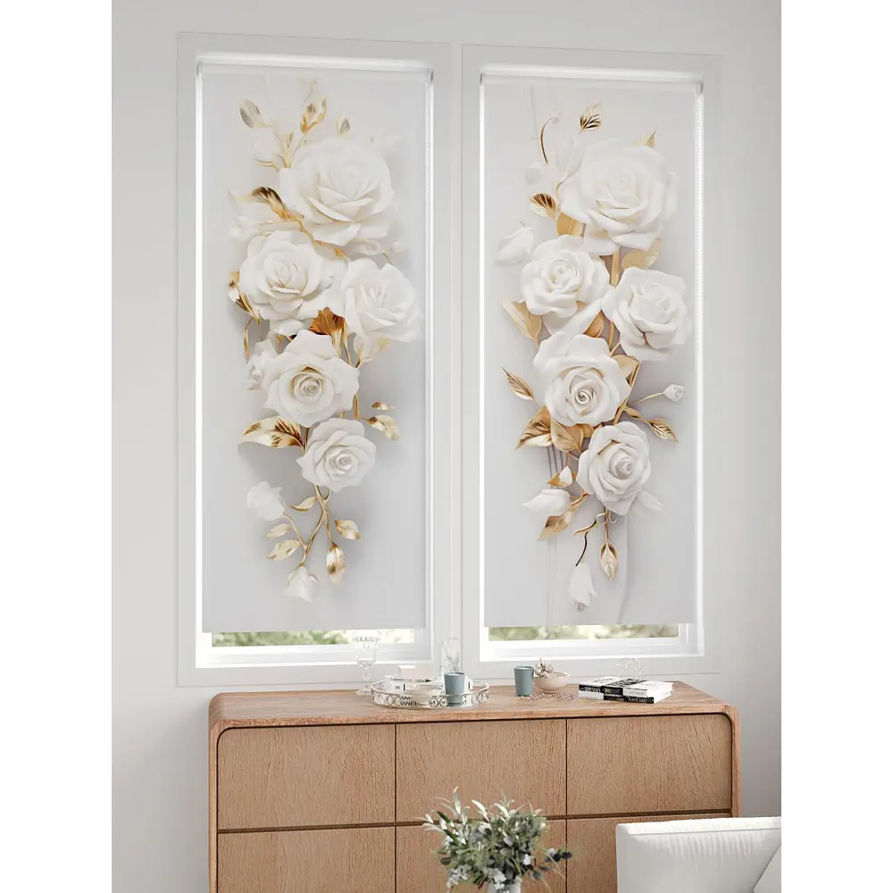 Фото 6 Рулонная штора блэкаут At Home ЛургасAT785057068, 68x170см, цвет бежевый, белый, золотой Фото 6 Рулонная штора блэкаут At Home ЛургасAT785057068, 68x170см, цвет бежевый, белый, золотой