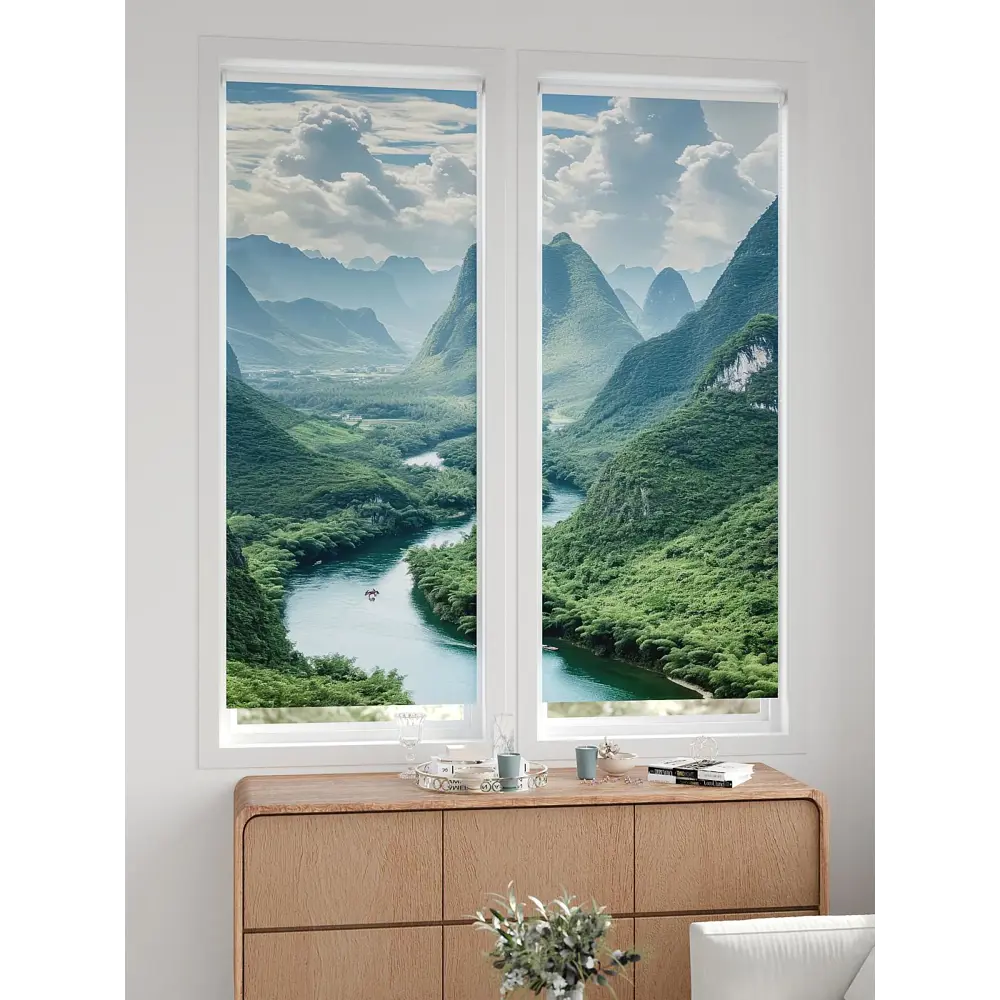 Фото 4 Рулонная штора блэкаут At Home ЛургасAT785105068, 68x170см, цвет белый, зеленый, синий, бирюзовый Фото 4 Рулонная штора блэкаут At Home ЛургасAT785105068, 68x170см, цвет белый, зеленый, синий, бирюзовый