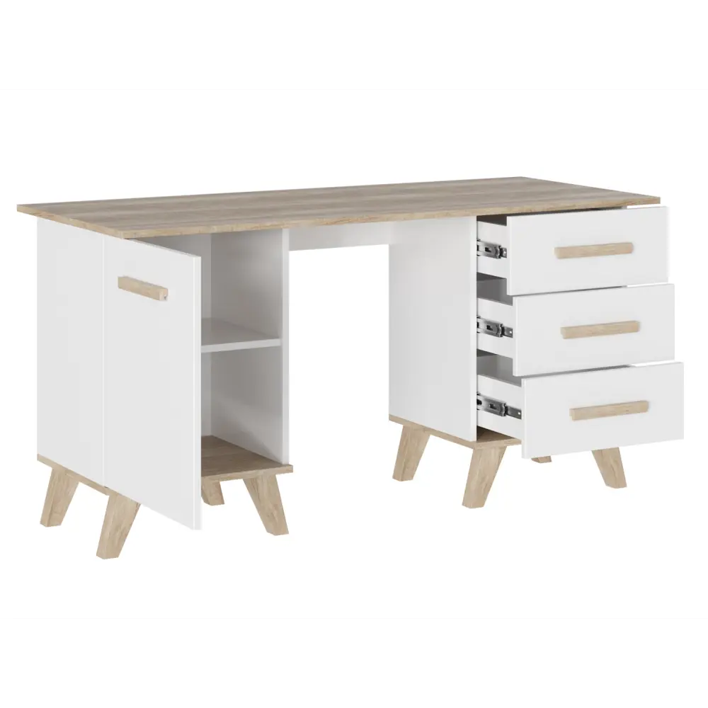Фото 2 Письменный стол Кураж Вега Скандинавия 39145 140x72x60 см ЛДСП цвет белый, бежевый