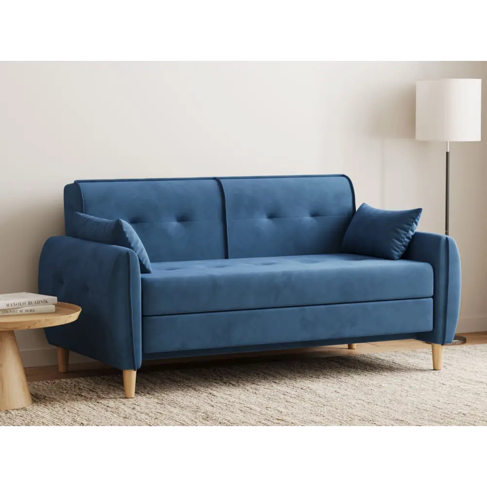 Фото 8 Диван раскладной Правила мебели Адель 170x82x89 см велюр цвет синий/велюр