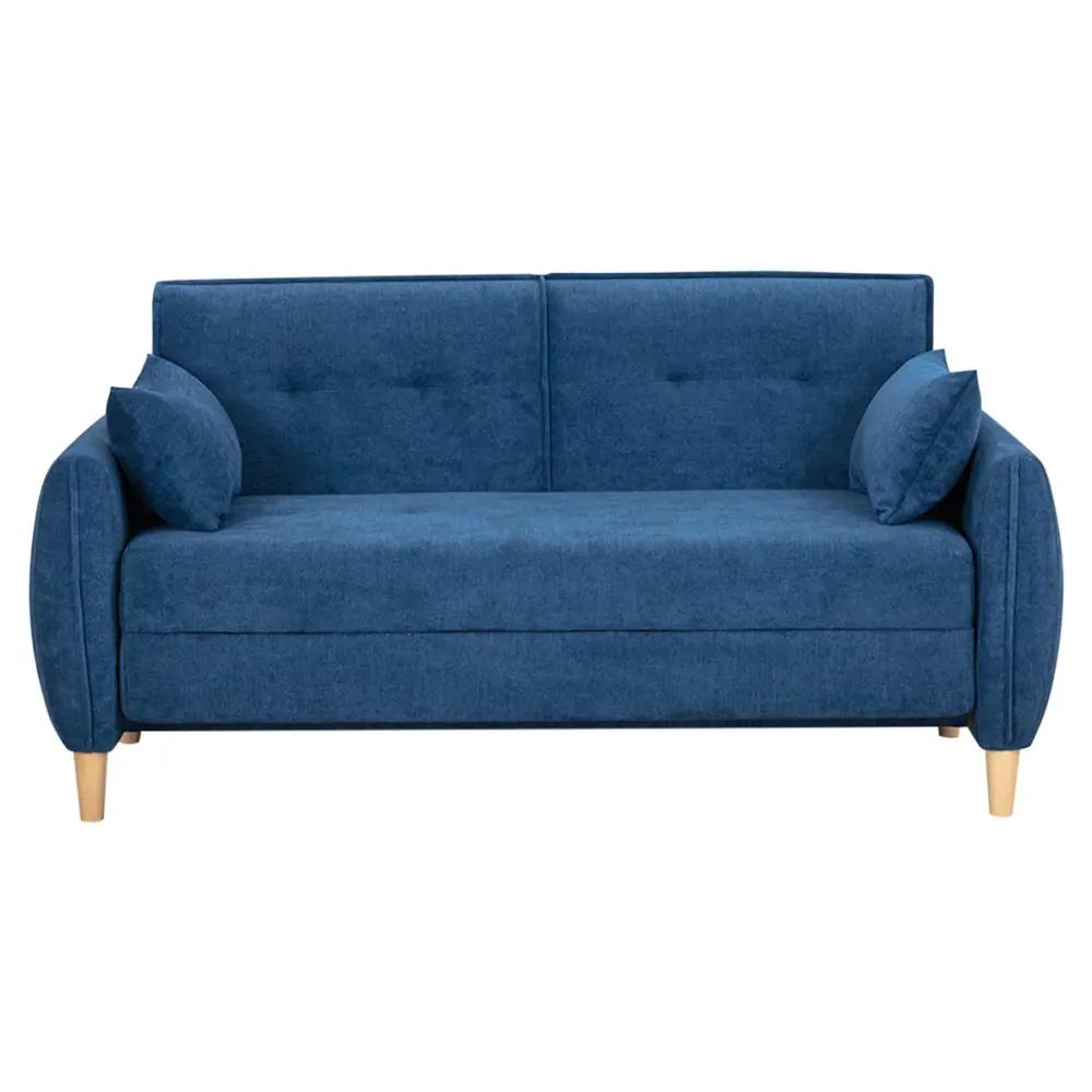 Фото Диван раскладной Правила мебели Адель 170x82x89 см велюр цвет синий/велюр