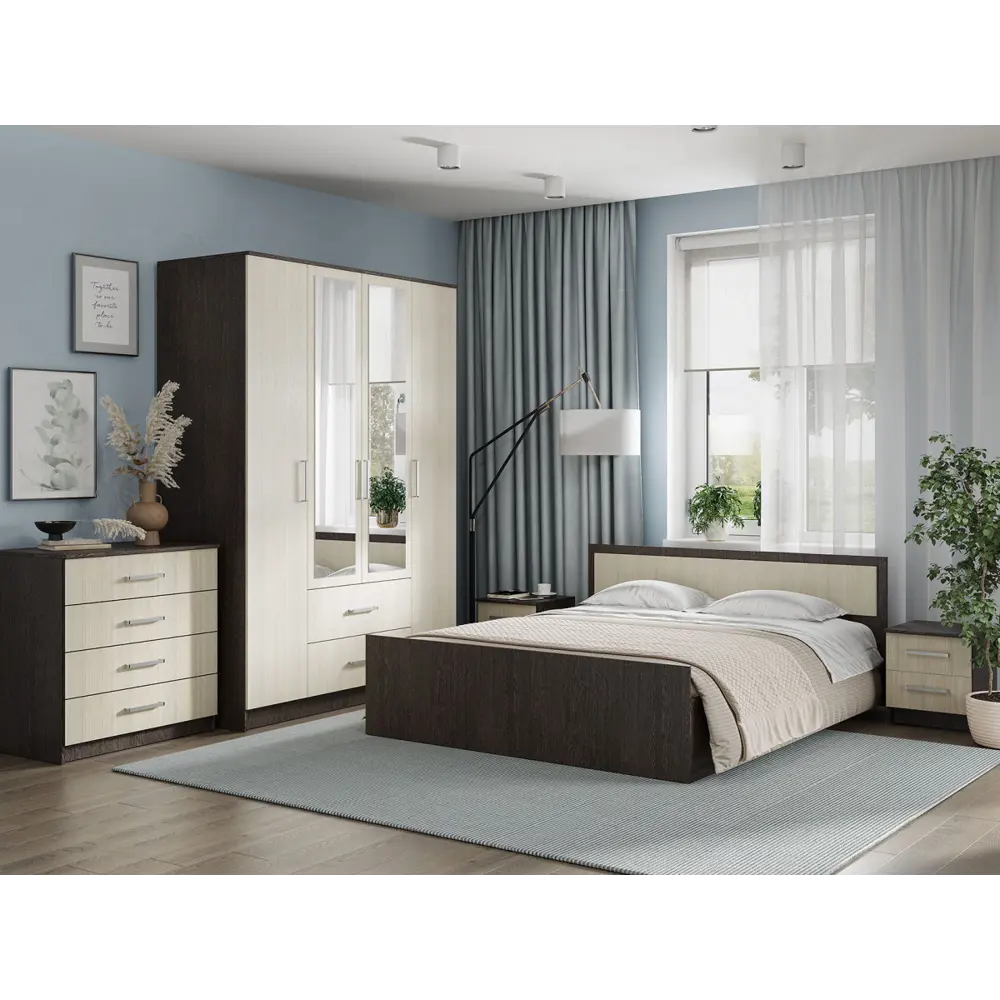 Фото 3 Шкаф распашной Bts 74468 160x222x61 см ЛДСП цвет венге/лоредо Фото 3 Шкаф распашной Bts 74468 160x222x61 см ЛДСП цвет венге/лоредо