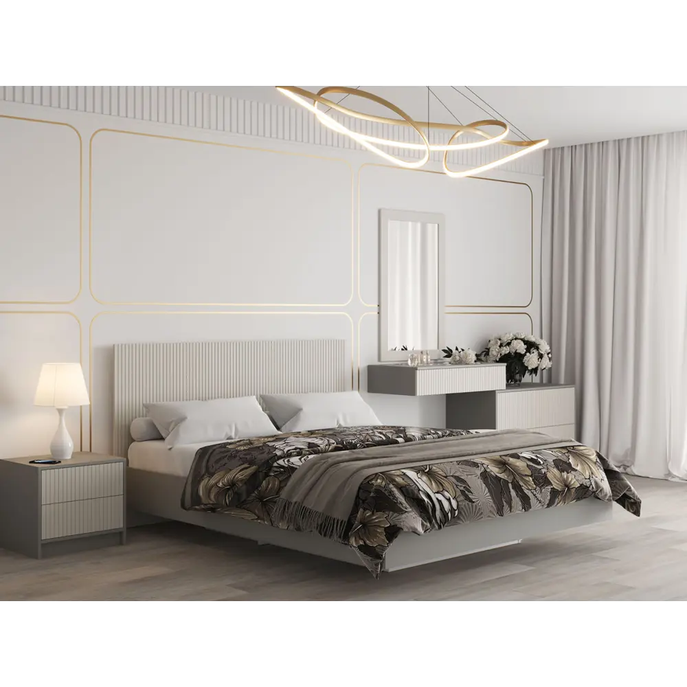 Фото 4 Комод Мк стиль Селена 3 ящика 153x45x83.5 см ЛДСП цвет шиншилла серая/кварц грей софт Фото 4 Комод Мк стиль Селена 3 ящика 153x45x83.5 см ЛДСП цвет шиншилла серая/кварц грей софт