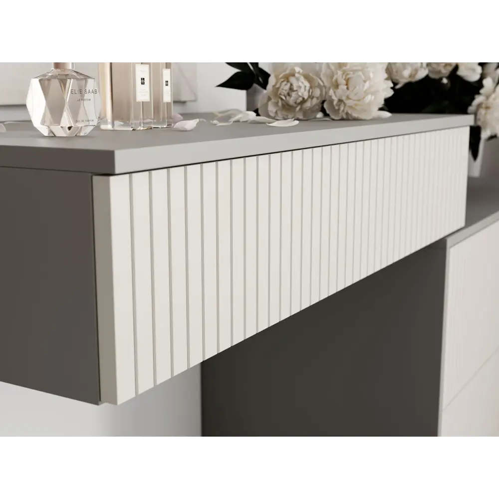 Фото 3 Комод Мк стиль Селена 3 ящика 153x45x83.5 см ЛДСП цвет шиншилла серая/кварц грей софт Фото 3 Комод Мк стиль Селена 3 ящика 153x45x83.5 см ЛДСП цвет шиншилла серая/кварц грей софт