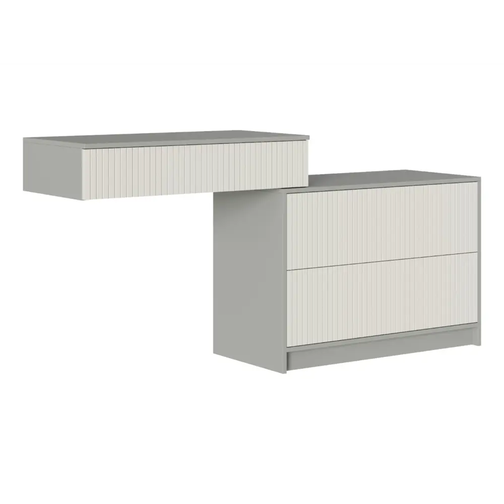 Фото 2 Комод Мк стиль Селена 3 ящика 153x45x83.5 см ЛДСП цвет шиншилла серая/кварц грей софт Фото 2 Комод Мк стиль Селена 3 ящика 153x45x83.5 см ЛДСП цвет шиншилла серая/кварц грей софт