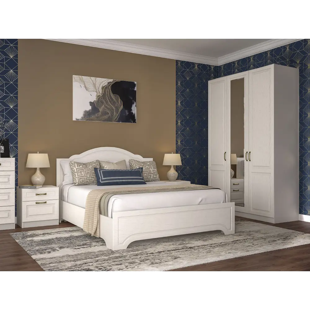 Фото 4 Шкаф распашной Mobi 106891 150x220.3x54.1 см ЛДСП цвет ясень ваниль/белый