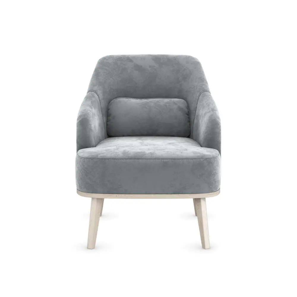 Фото 2 Кресло Элегия Лоренцо 67x79x79 см велюр цвет серебро, микровелюр