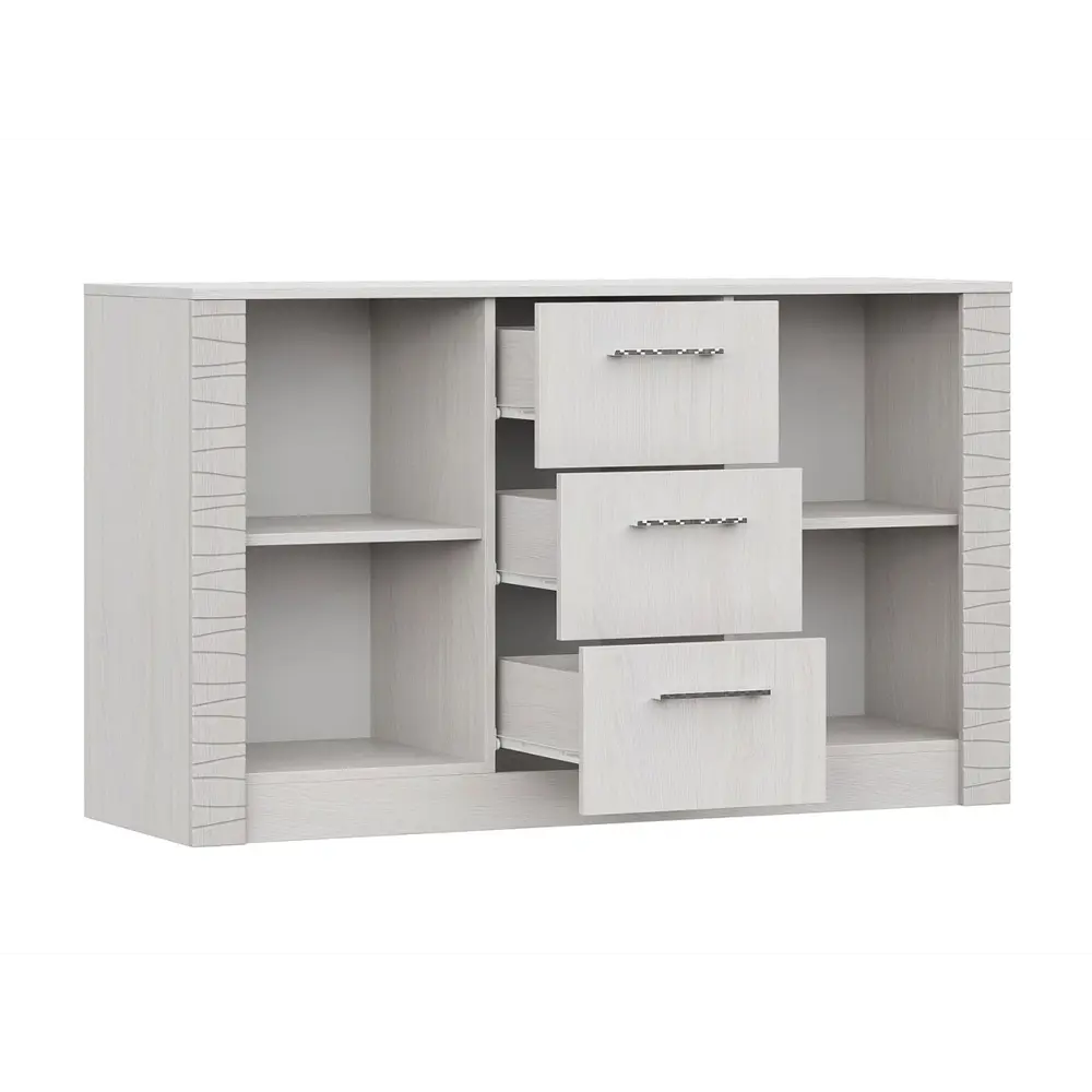 Фото 2 Комод Sv-мебель Гамма 3 ящика 130x42x77 см ЛДСП цвет ясень анкор светлый/сандал светлый