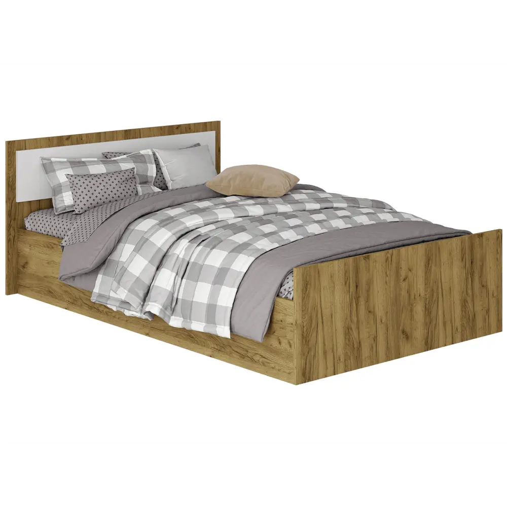 Фото Кровать Мебелони Грени 178321 135 x 75 x 203 см ЛДСП цвет дуб крафт/белый Фото Кровать Мебелони Грени 178321 135 x 75 x 203 см ЛДСП цвет дуб крафт/белый