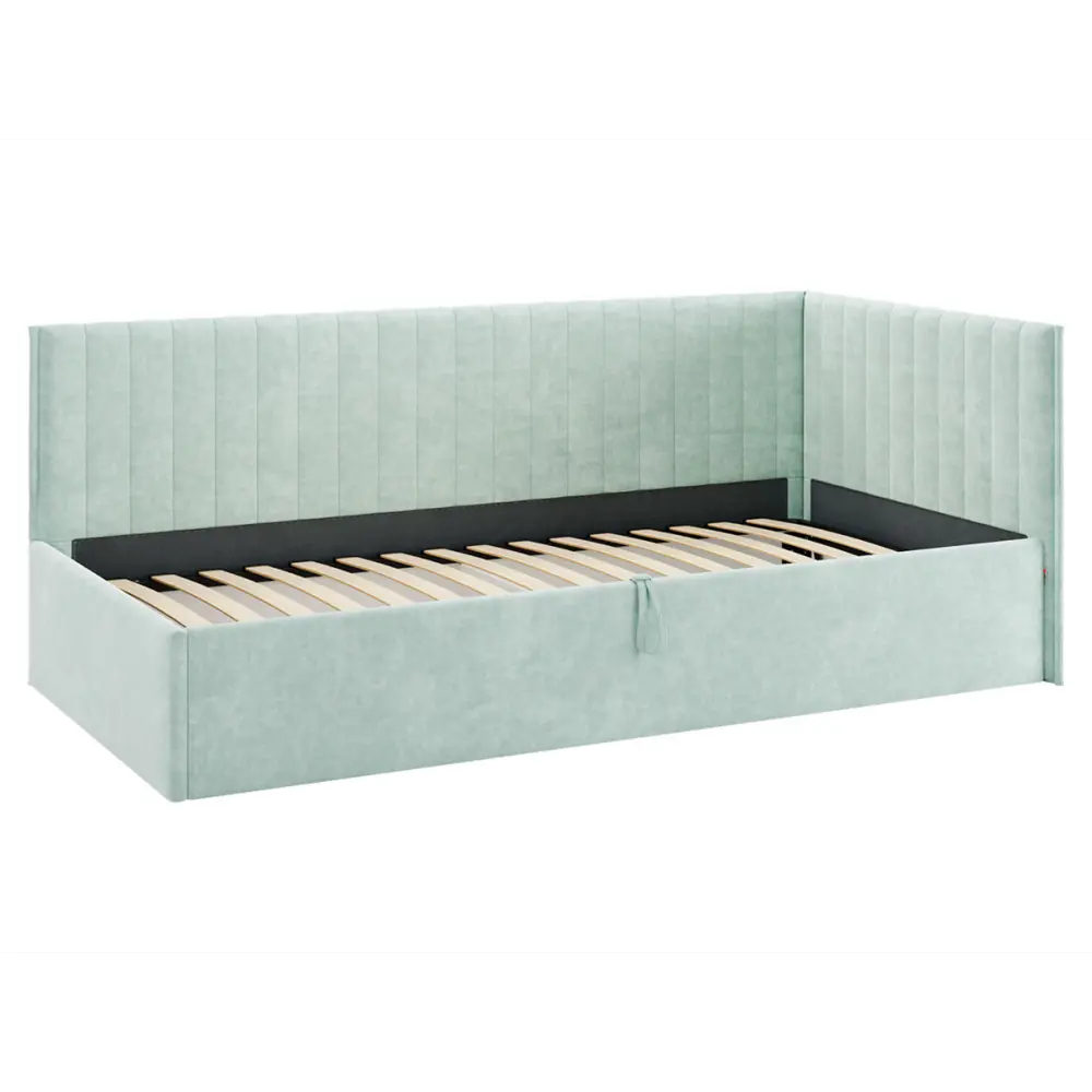 Фото 4 Кровать Правила мебели 186445 212x78x101.5 см ЛДСП цвет мята/велюр Фото 4 Кровать Правила мебели 186445 212x78x101.5 см ЛДСП цвет мята/велюр