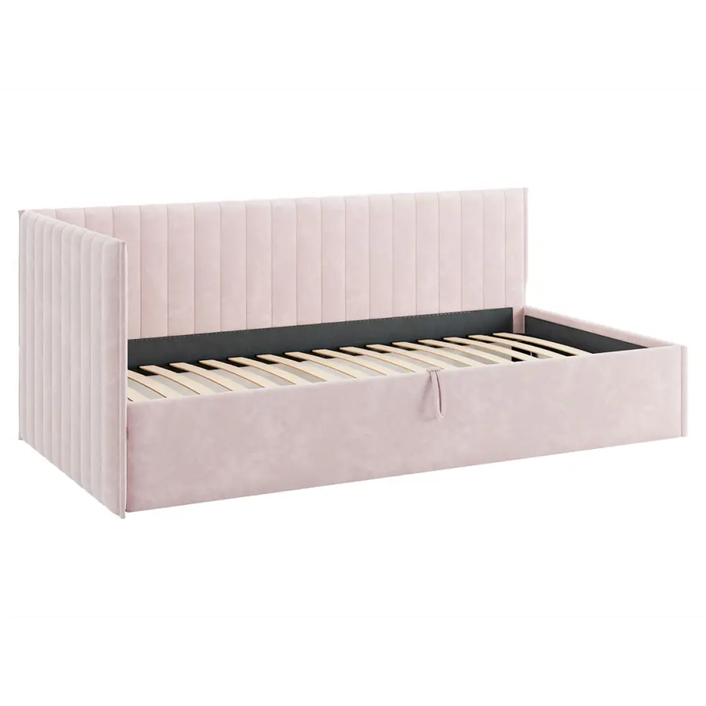 Фото 2 Кровать Правила мебели 186450 212x78x101.5 см ЛДСП цвет нежно-розовый/велюр Фото 2 Кровать Правила мебели 186450 212x78x101.5 см ЛДСП цвет нежно-розовый/велюр