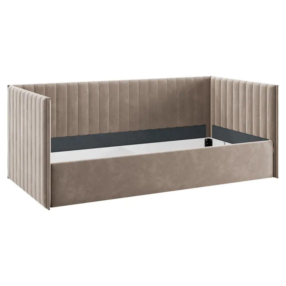 Фото 4 Кровать Правила мебели 186402 212x78x101.5 см ЛДСП цвет латте/велюр Фото 4 Кровать Правила мебели 186402 212x78x101.5 см ЛДСП цвет латте/велюр