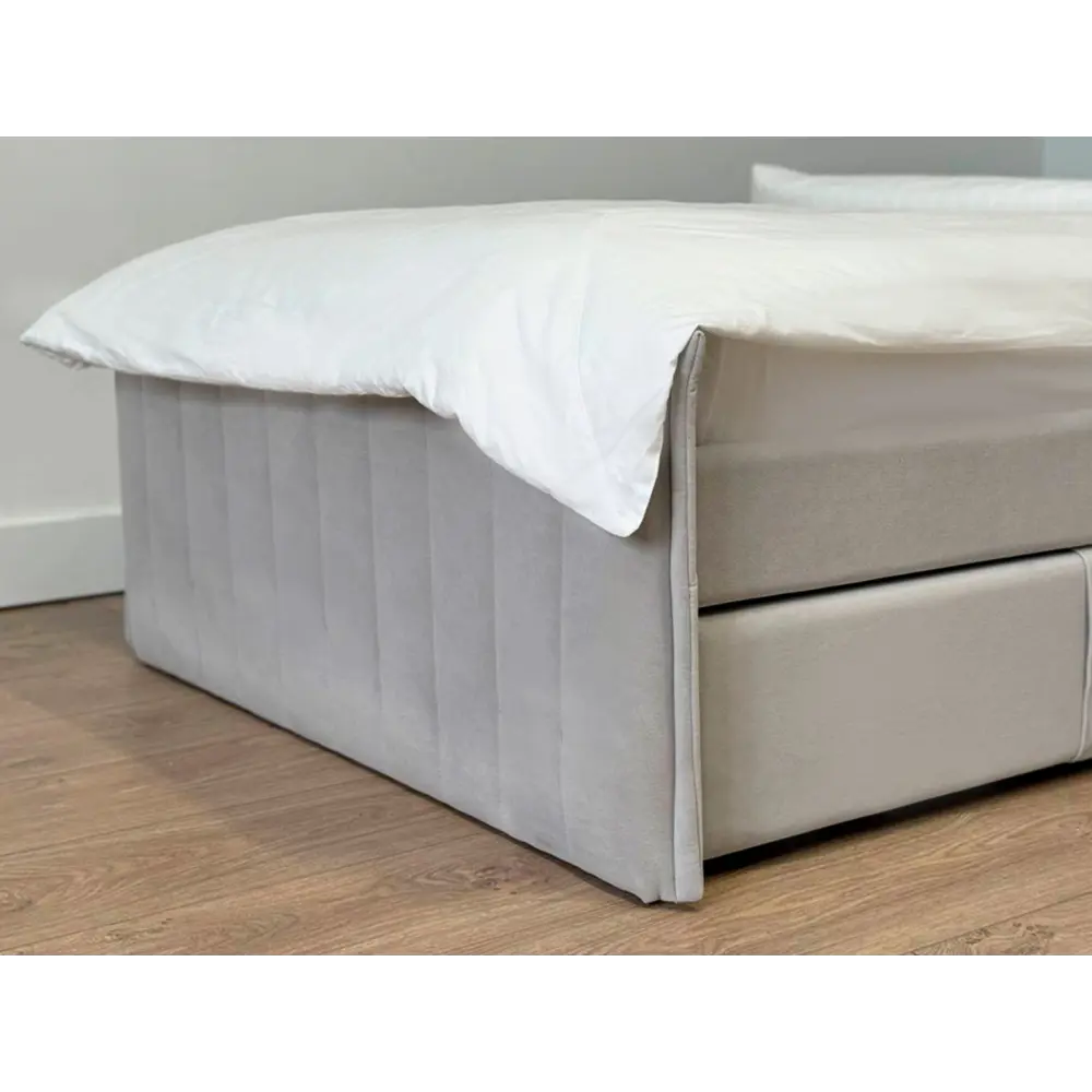 Фото 6 Кровать Правила мебели 186380 101.5x78x212 см ЛДСП цвет галька/велюр Фото 6 Кровать Правила мебели 186380 101.5x78x212 см ЛДСП цвет галька/велюр