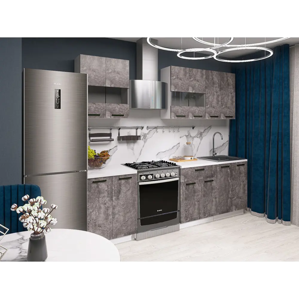 Фото Кухонный гарнитур Sv-мебель Модус 175114 180x214.4x50.6 см ЛДСП цвет серый Фото Кухонный гарнитур Sv-мебель Модус 175114 180x214.4x50.6 см ЛДСП цвет серый