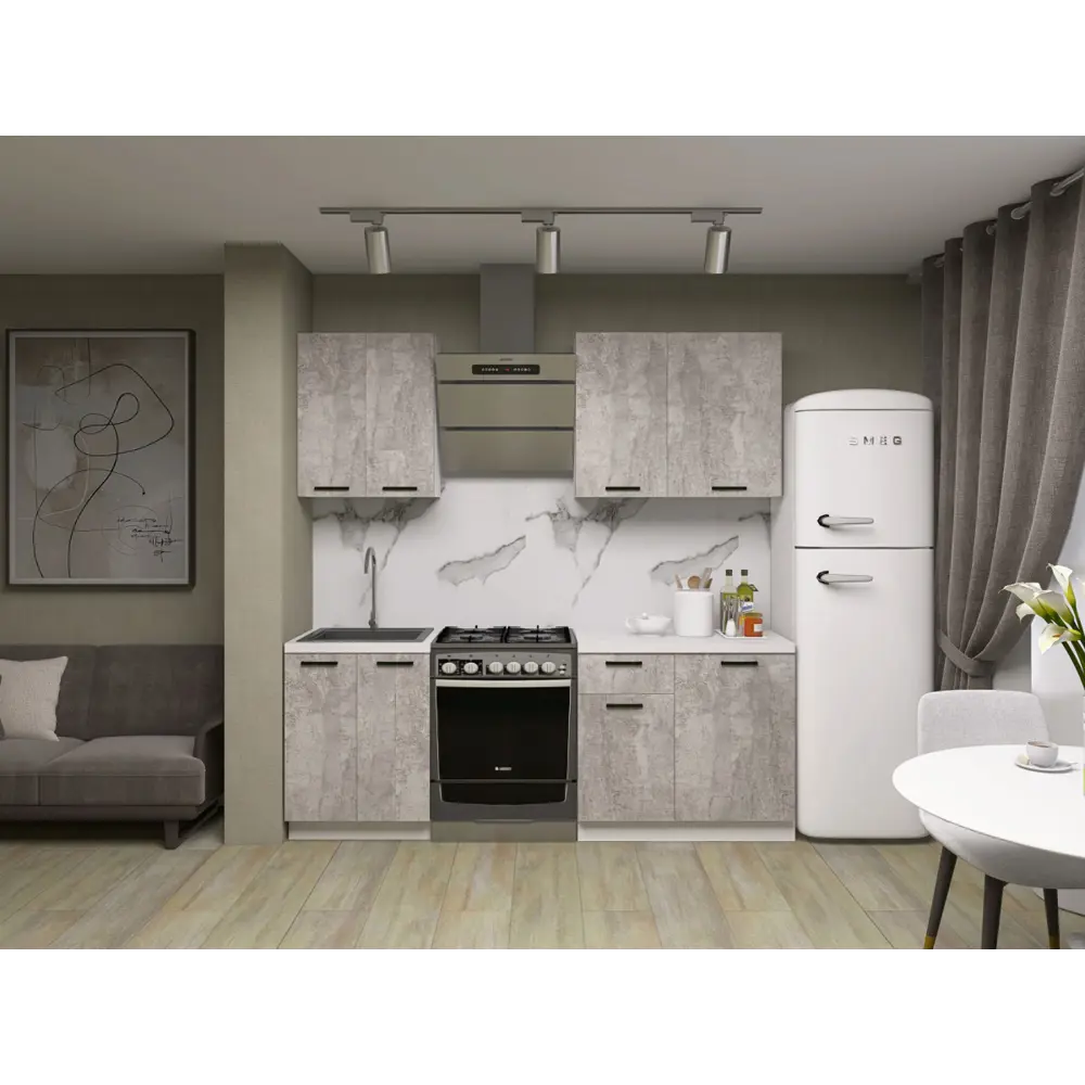 Фото 2 Кухонный гарнитур Sv-мебель Модус 175111 150x214.4x50.6 см ЛДСП цвет серый Фото 2 Кухонный гарнитур Sv-мебель Модус 175111 150x214.4x50.6 см ЛДСП цвет серый