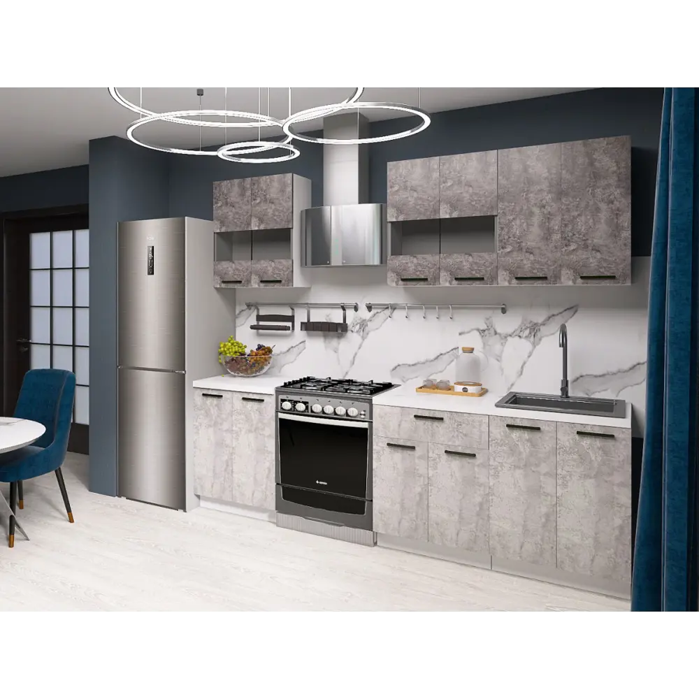 Фото 2 Кухонный гарнитур Sv-мебель Модус 176038 180x214.4x50.6 см ЛДСП цвет серый Фото 2 Кухонный гарнитур Sv-мебель Модус 176038 180x214.4x50.6 см ЛДСП цвет серый