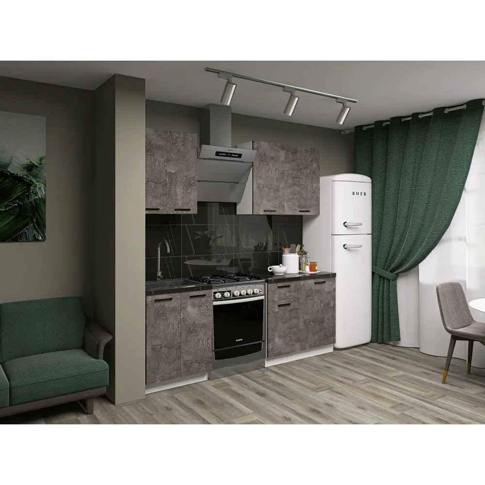 Фото Кухонный гарнитур Sv-мебель Модус 175541 150x214.4x50.6 см ЛДСП цвет серый Фото Кухонный гарнитур Sv-мебель Модус 175541 150x214.4x50.6 см ЛДСП цвет серый