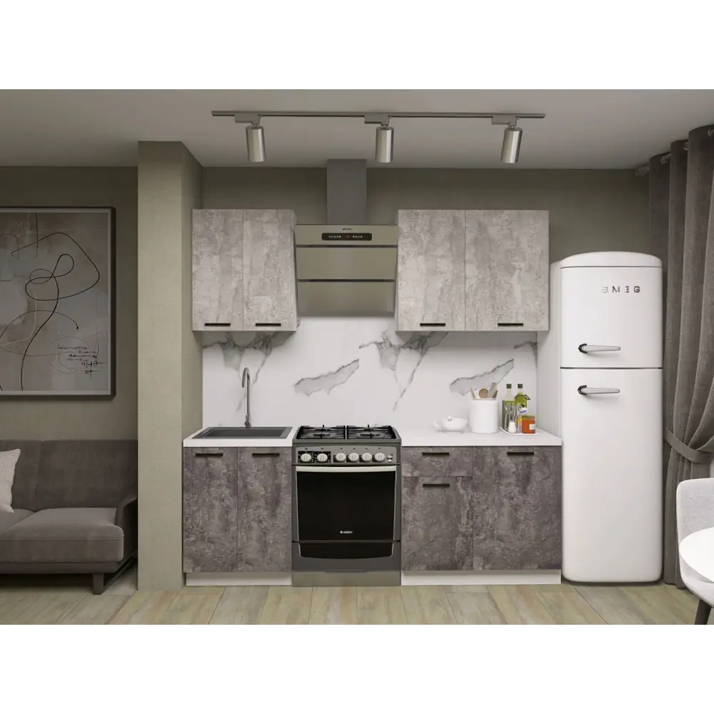 Фото 2 Кухонный гарнитур Sv-мебель Модус 176039 150x214.4x50.6 см ЛДСП цвет серый