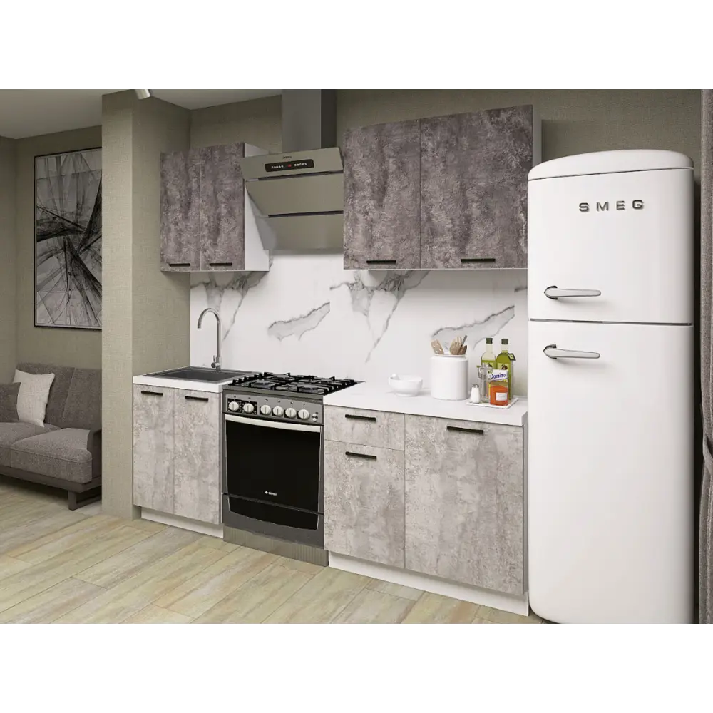 Фото 2 Кухонный гарнитур Sv-мебель Модус 176040 150x214.4x50.6 см ЛДСП цвет серый Фото 2 Кухонный гарнитур Sv-мебель Модус 176040 150x214.4x50.6 см ЛДСП цвет серый