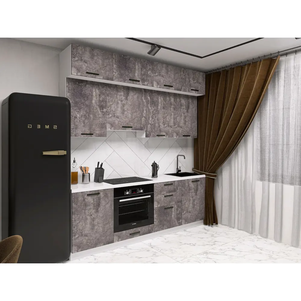 Фото Кухонный гарнитур Sv-мебель Модус 175125 210x250.4x53.8 см ЛДСП цвет серый